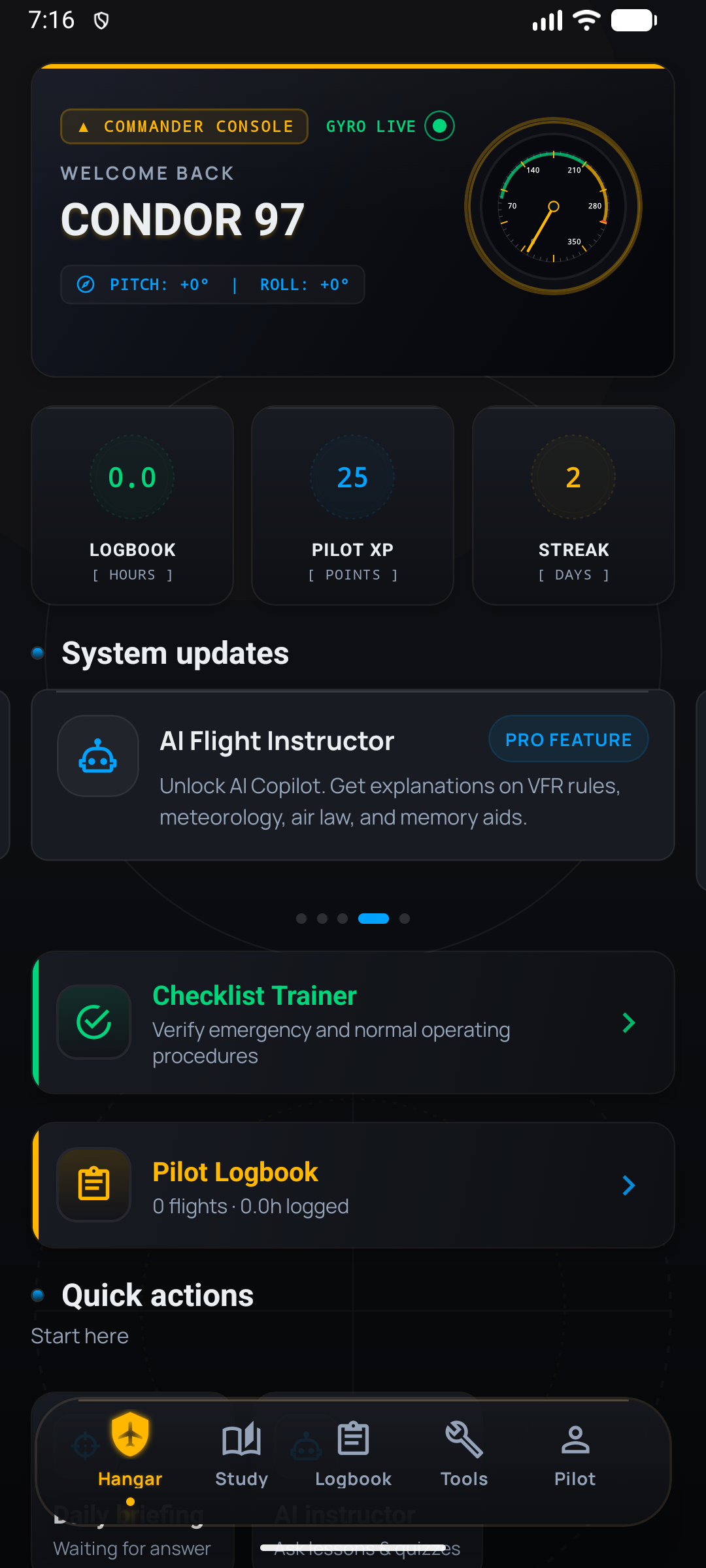 Aivion app screen